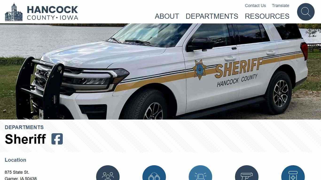 Sheriff's Office - Hancock County Government - Iowa